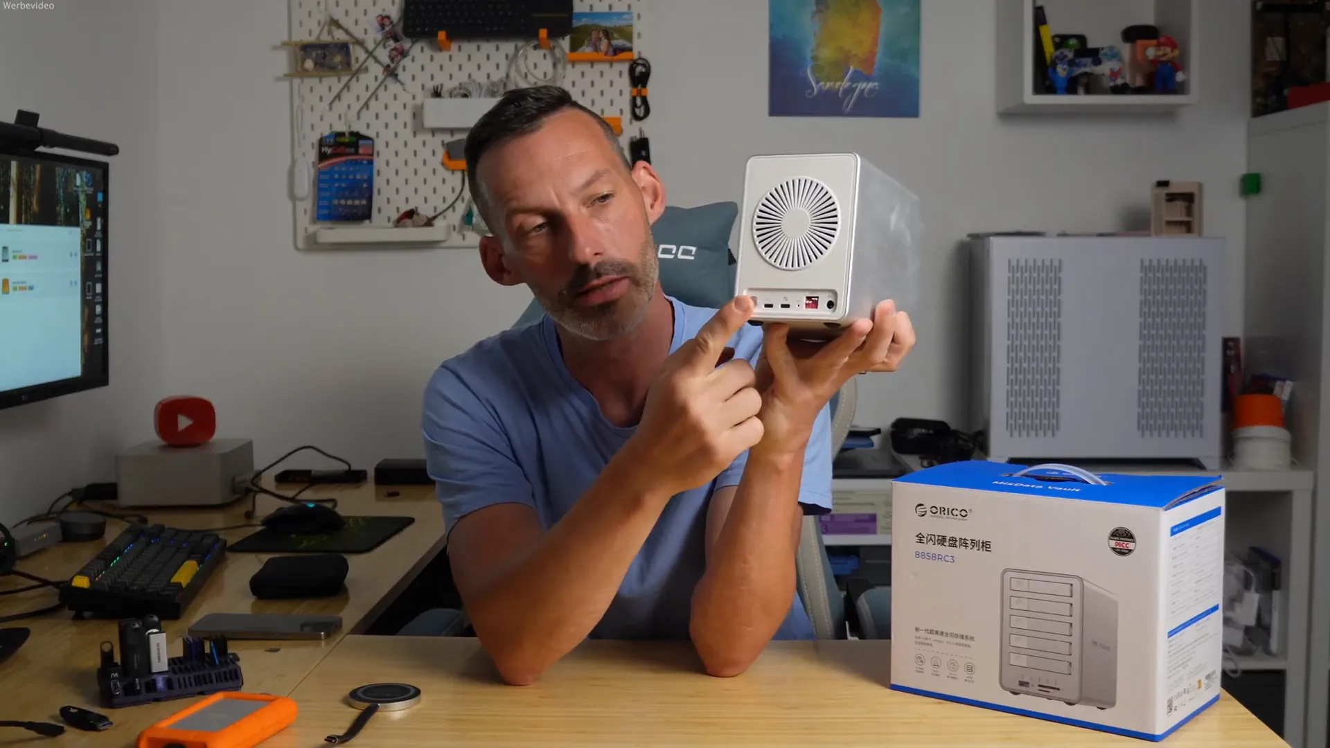 Orico 8858 RC3 USB-C Anschlüsse und Front-USB-Port