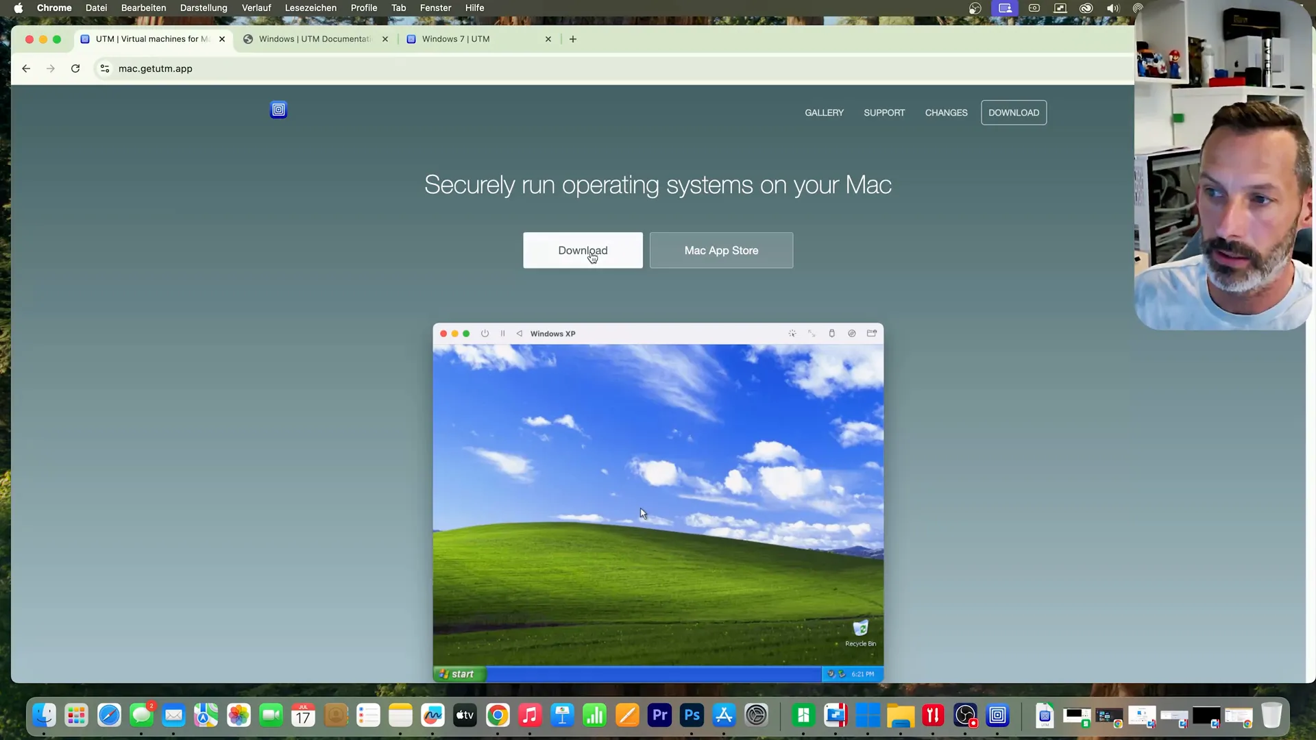 UTM Webseite mit Download-Link