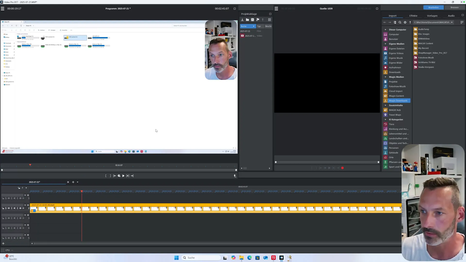 Video Pro X 17 in Parallels Desktop unter Windows 11 läuft flüssig