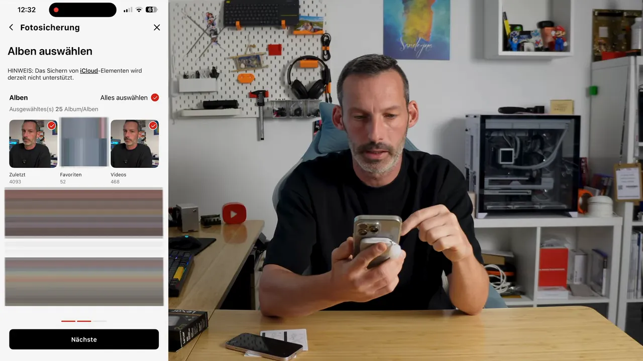 Lexar App: Fotosicherung Bildschirm