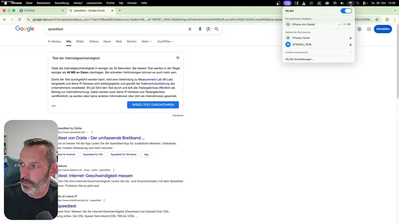PC verbunden per WLAN mit dem Strong Router