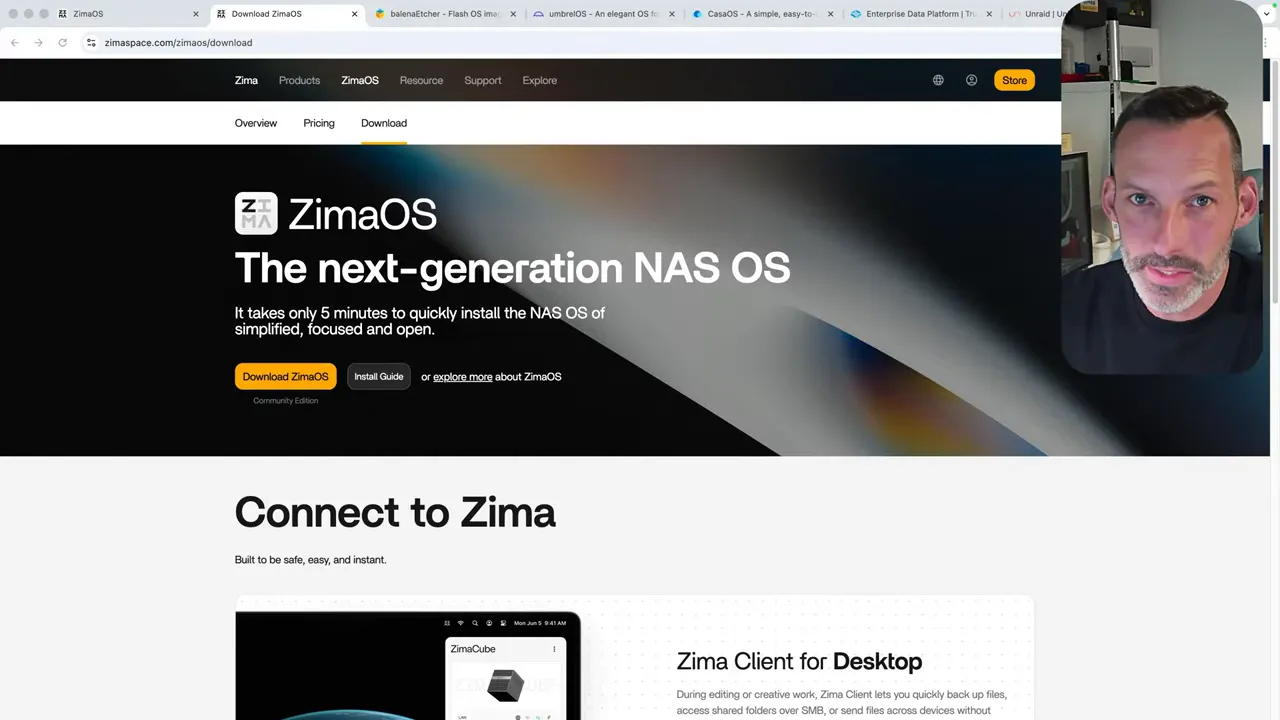 ZimaOS Begrüßung und Hinweis zu Version 1.5.0